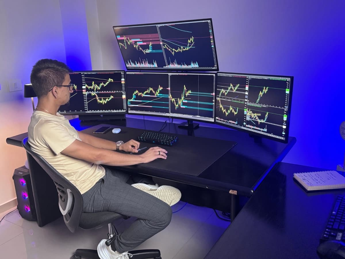 Anthony at their trading desk